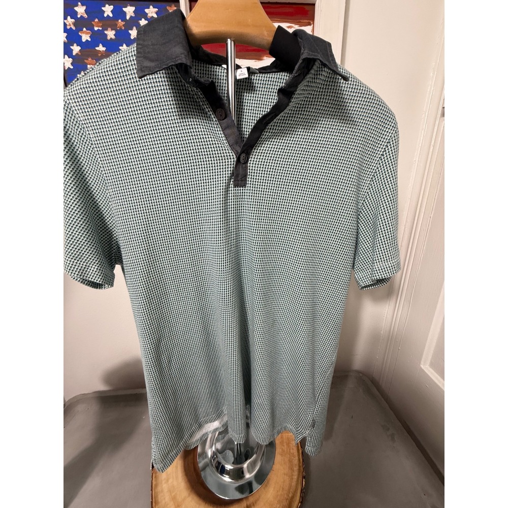 Calvin Klein Houndstooth Polo Shirt Short Sleeve‎ Mens Size S